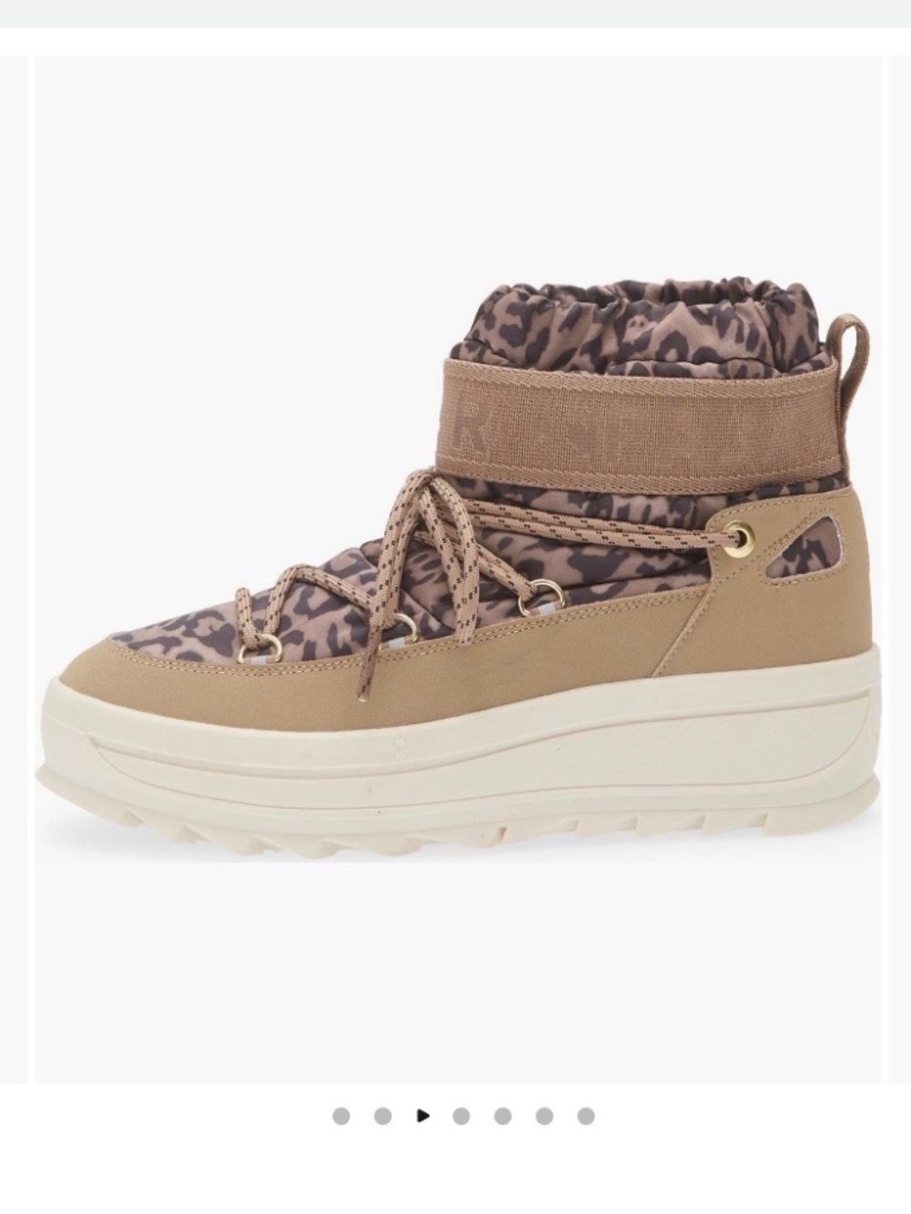 Pajar Galaxy Mini Waterproof Platform Ankle Bootie Leopard/ Sand SZ 9.5